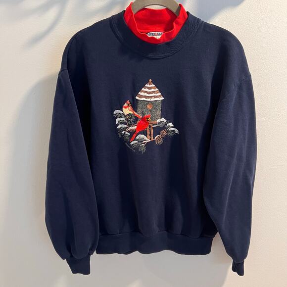 Vtg Jerzees Navy Blue Cardinal Pullover Sweatshirt Size M - Picture 1 of 7